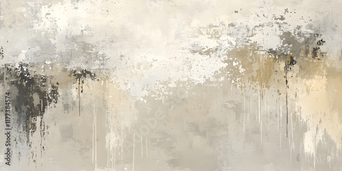 soft dove gray background with subtle hints of beige and gold, creating abstract texture. artwork evokes sense of calm and tranquility, perfect for modern decor photo