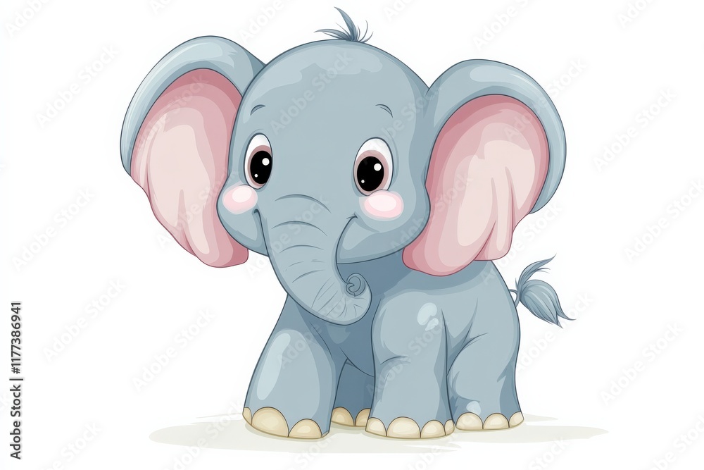 Fototapeta premium cute baby elephant illustration