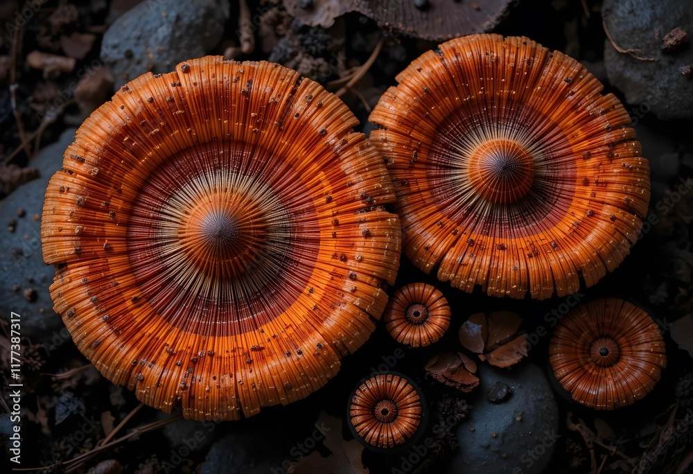 A mushroom with a black dot on it A mushroom with a black dot on it