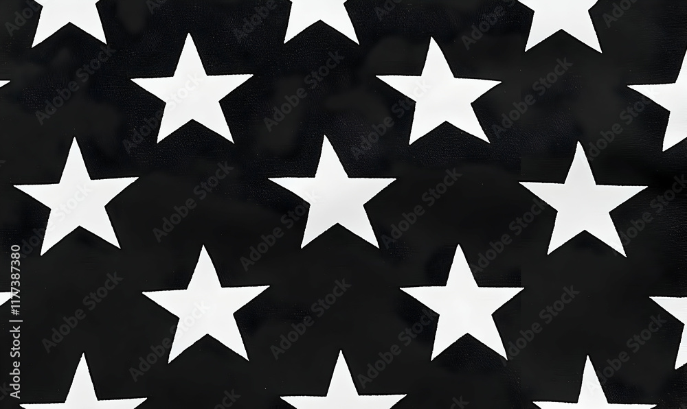 Fototapeta premium Seamless black and white star pattern textile background. Perfect for fashion, design, and web projects.