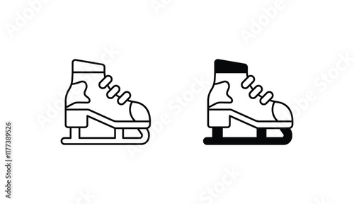 Ice Skates icon design with white background stock illustration