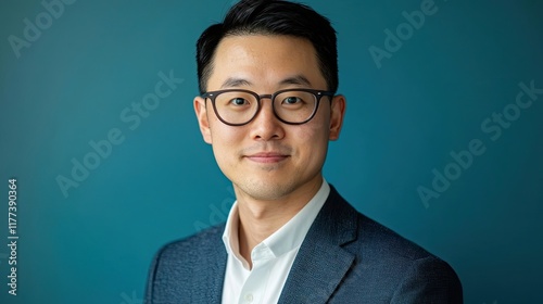 Portrait of a Man Wearing Glasses and a Suit photo