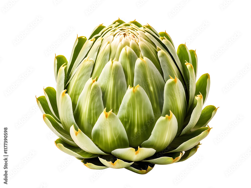 Fototapeta premium artichoke flower isolated on a transparent background.