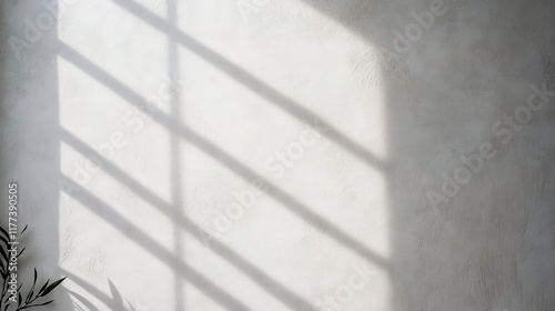 Minimalist White Wall Texture with Soft Shadows and Clean Copy Space