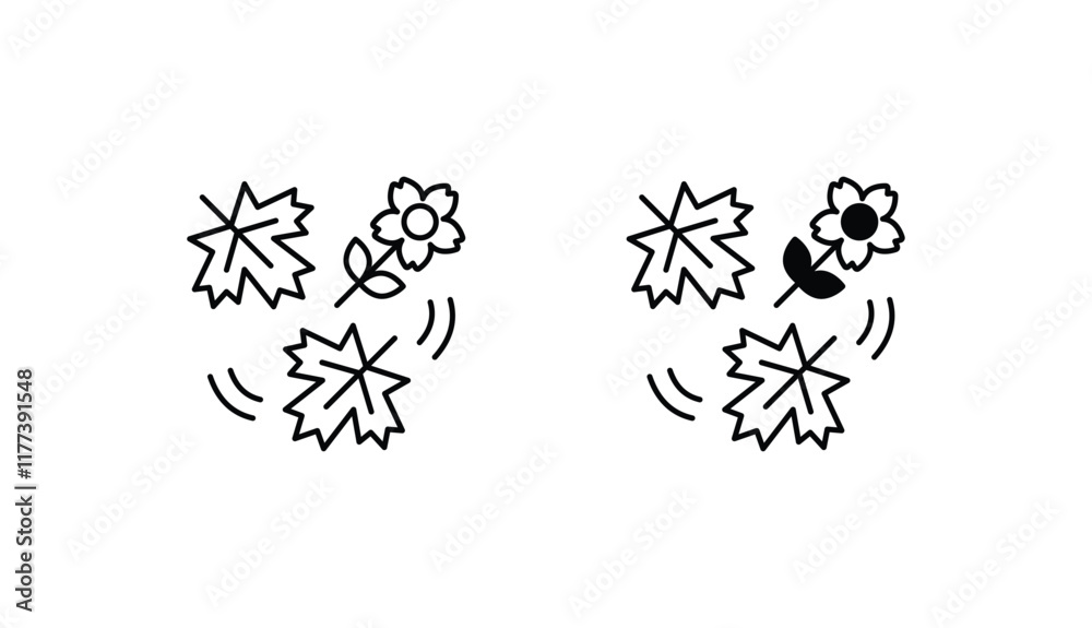 Naklejka premium Fall Leaves icon design with white background stock illustration