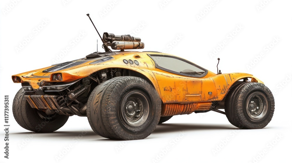 A stylized, rugged vehicle designed for off-road exploration and adventure. A stylized, rugged vehicle designed for off-road exploration and adventure.