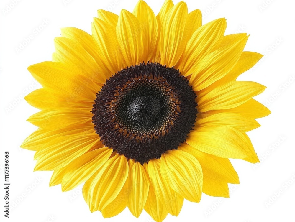Fototapeta premium a close-up of a sunflower against a white background