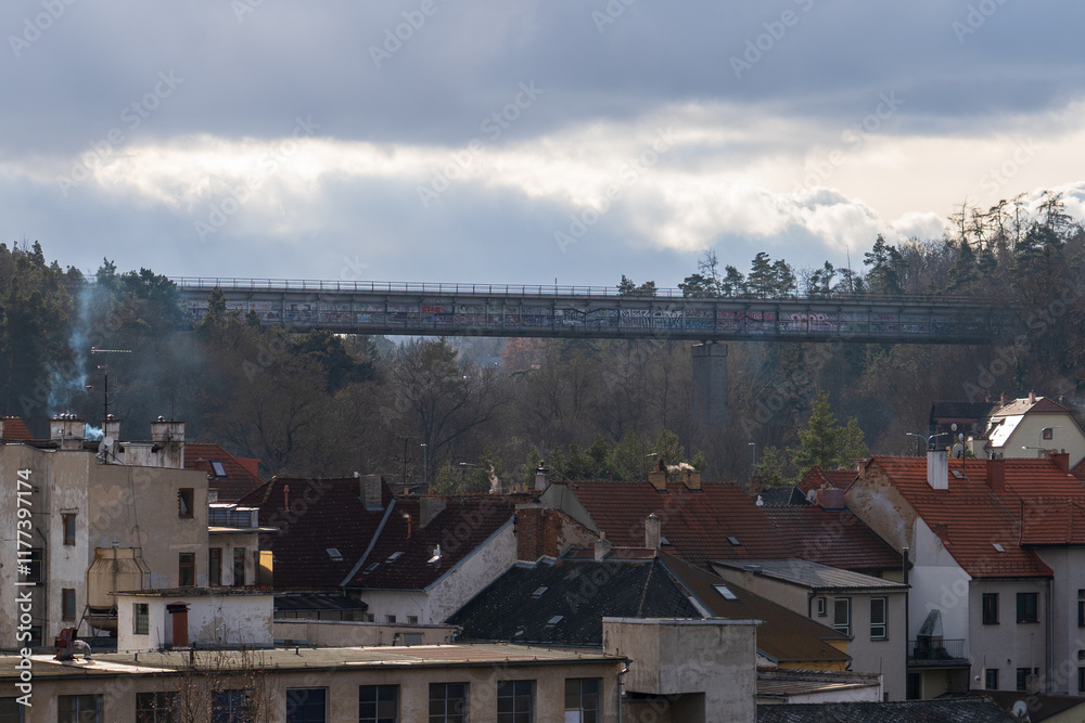 Fototapeta premium Trebic, Czech Republic - January 4, 2025: Cityscape of the city.