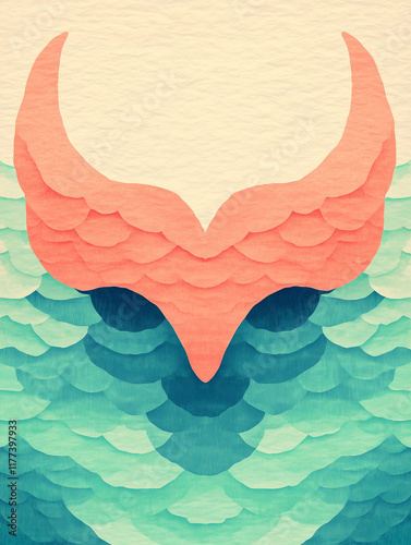 Retro Ocean Gradient Background Pattern - Seamless Vintage Design with Bold Teal, Aqua, and Coral Tones