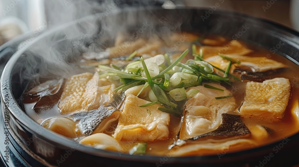 Steaming Hot Fish Stew with Scallions Steaming Hot Fish Stew with Scallions