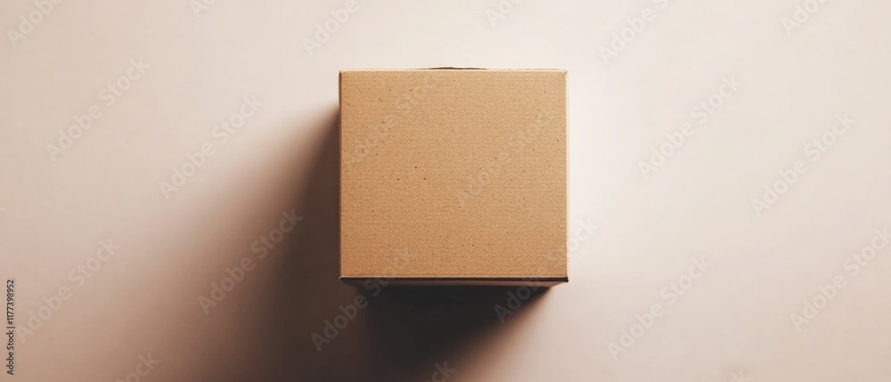 a cardboard box on a neutral surface a cardboard box on a neutral surface