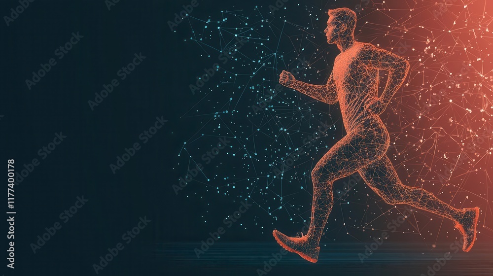 Naklejka premium Sports scientist developing AIpowered analytics for enhancing athletic performance, strategy, vision, innovation