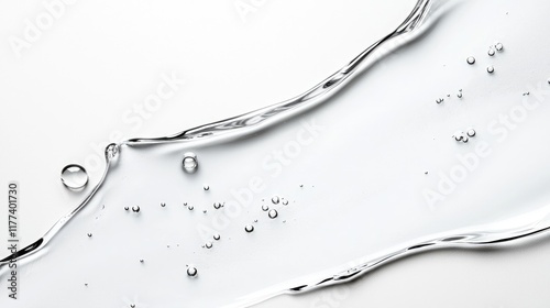 Transparent Hyaluronic Acid Gel Texture On Minimal White Background.
