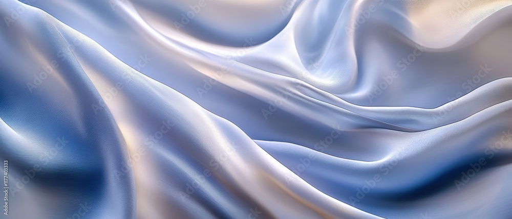 Obraz premium abstract flowing fabric texture in blue and white