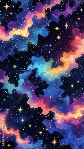 Galaxy patterns background or illustration with cosmicinspired details photo