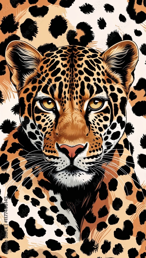 Naklejka premium Leopard spots patterns background or illustration with animal print style