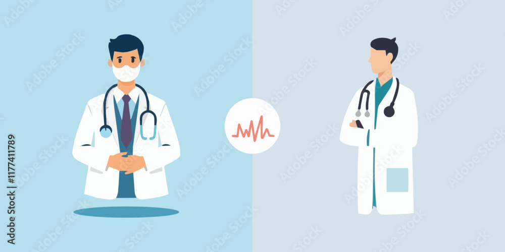 Smiling medical professionals, including physicians with stethoscopes, work in healthcare to provide patient care web icon Smiling medical professionals, including physicians with stethoscopes, work in healthcare to provide patient care web icon