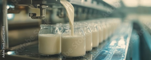 Fresh Milk Poured into Glas...