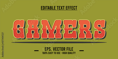 typography GAMERS word art illustration, editable text effect