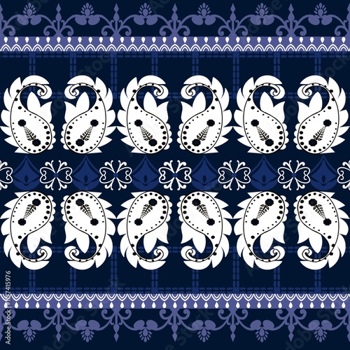 Arabian  ethnic fabric pattern in a striking blue tone, bringing a fresh and modern feel while subtly ethnic the essence of traditional Arab culture. The design blends heritage with Ethnic  created 