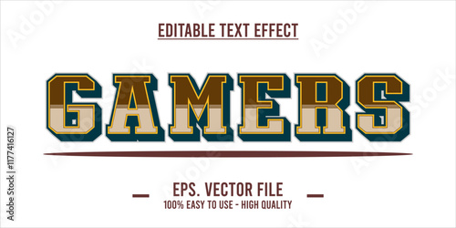 typography GAMERS word art illustration, editable text effect