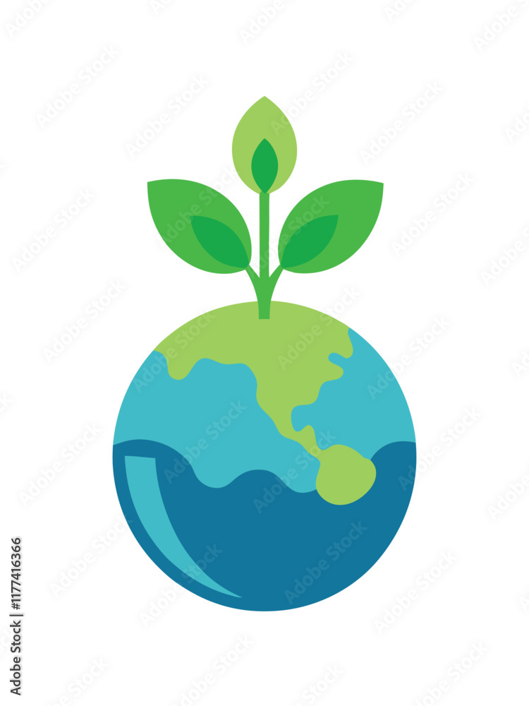 Eco planting vector art on white background

