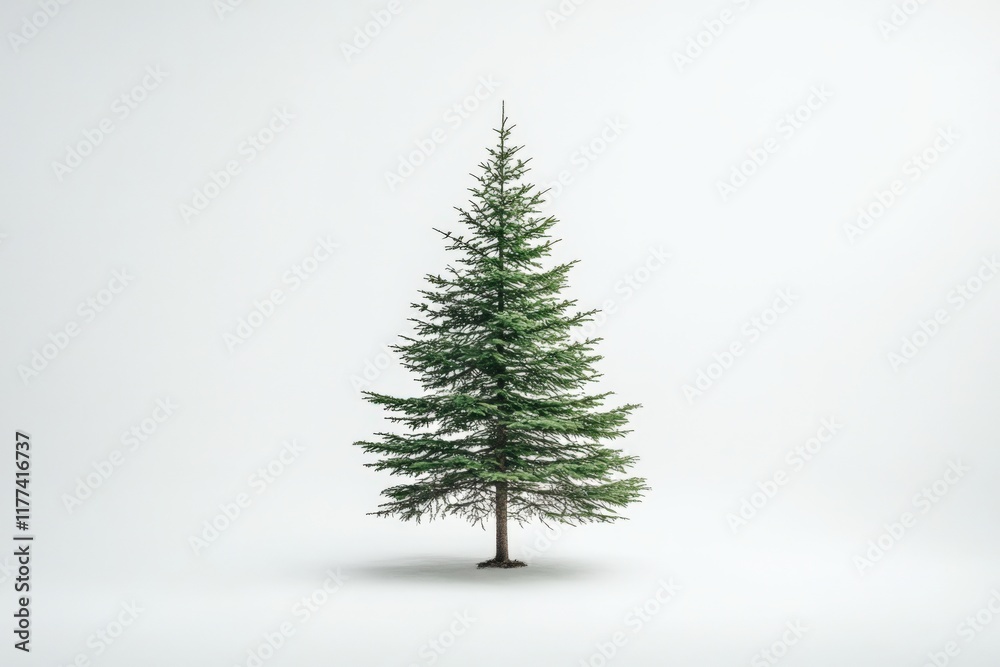 Fototapeta premium isolated evergreen tree on a white background