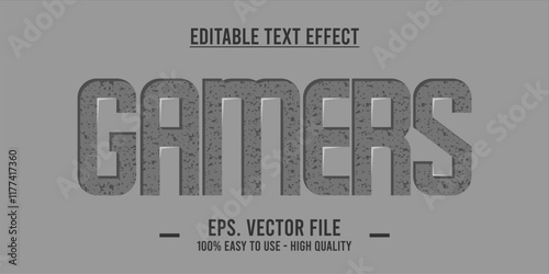 typography GAMERS word art illustration, editable text effect
