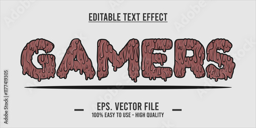 typography GAMERS word art illustration, editable text effect