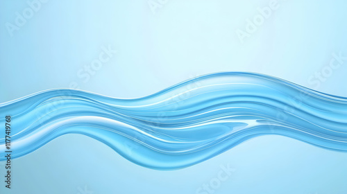Wallpaper Mural Abstract blue water waves flowing, smooth texture, light blue background, ideal for clean design, website banners. Torontodigital.ca