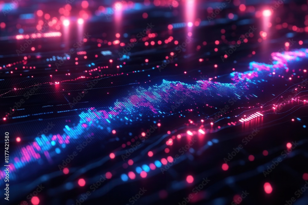 dynamic 3d financial data visualization with glowing blue trading charts and stock market analysis graphs on dark digital background dynamic 3d financial data visualization with glowing blue trading charts and stock market analysis graphs on dark digital background