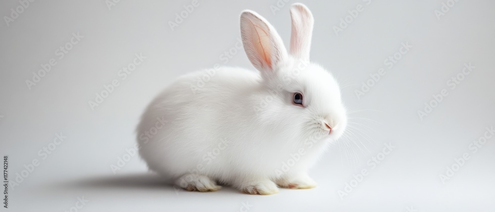 Obraz premium a white rabbit on a white background