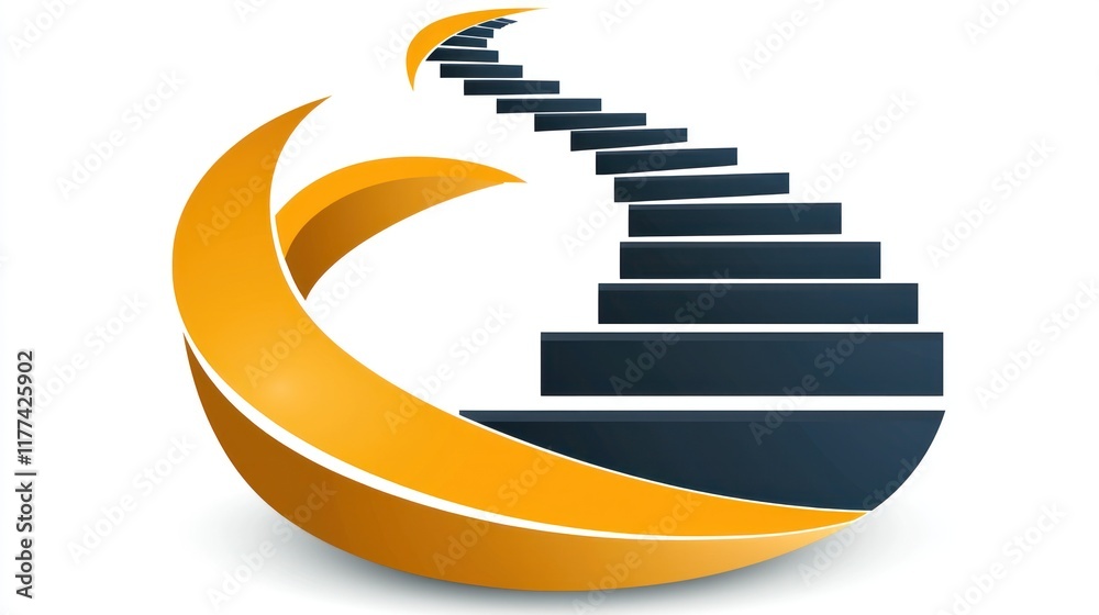 Abstract Stairway to Success: A Curving Path to Achievement, Growth and Opportunity Abstract Stairway to Success: A Curving Path to Achievement, Growth and Opportunity
