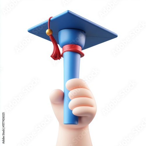 Close-up of a Graduate with Diploma, Bokeh Lights, and Space for Text on the Right, Capturing a Graduation Moment photo