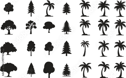 vector illustration of tree silhouettes
