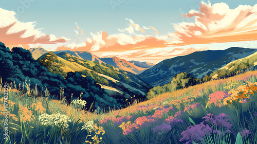 Socal foothills after hike: breathtaking. Foothill. Illustration photo