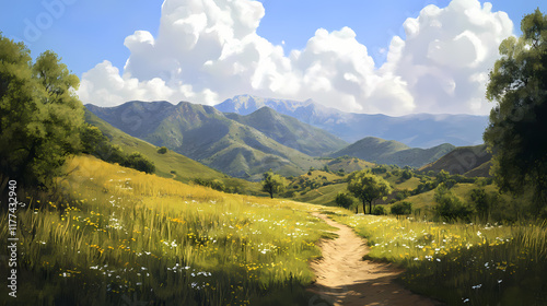 Socal foothills after hike: breathtaking. Foothill. Illustration photo