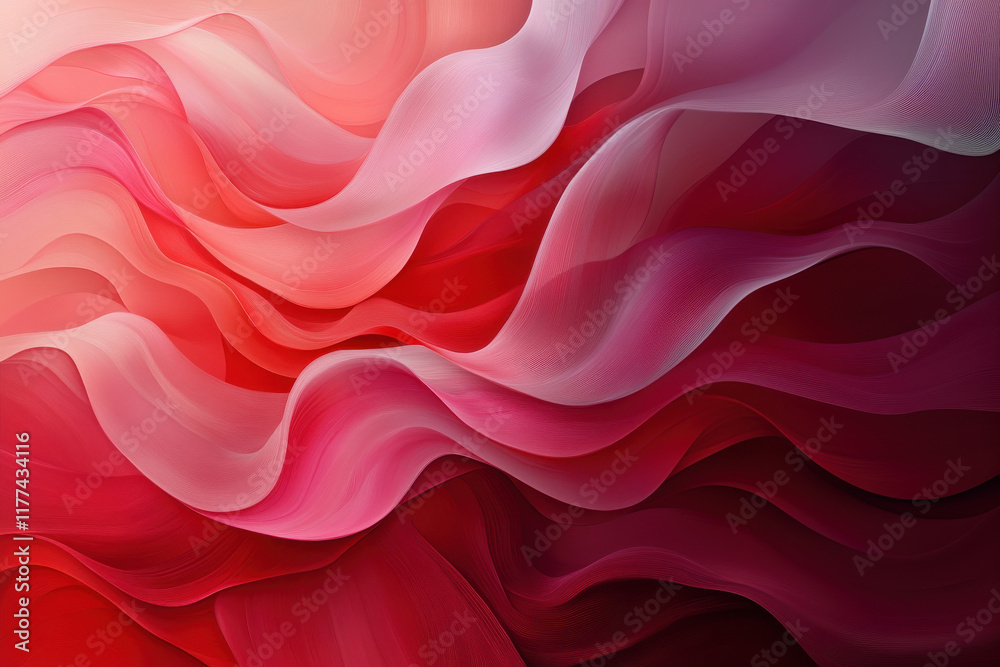 Valentine Background Concept, Soft pink and red flowing shapes create harmonious abstract design Valentine Background Concept, Soft pink and red flowing shapes create harmonious abstract design