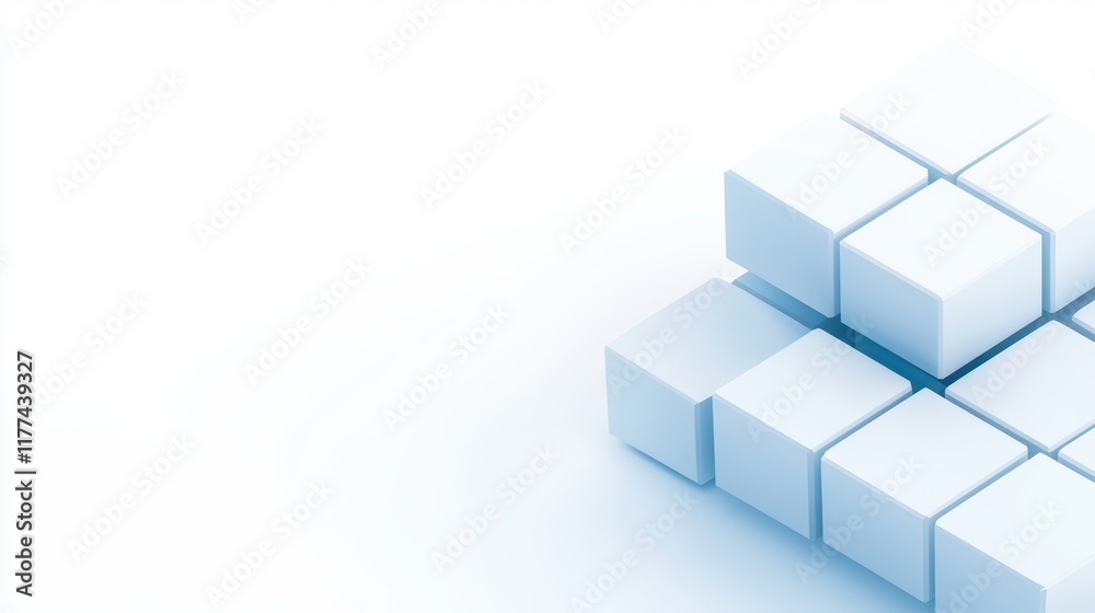 Minimalist Design with White Cubes on Soft Background for Creative Concepts Minimalist Design with White Cubes on Soft Background for Creative Concepts