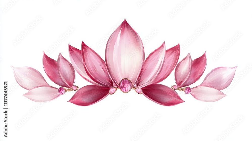 Fototapeta premium A beautiful arrangement of pink lotus flowers, showcasing soft petals and a delicate design, perfect for decorative purposes.