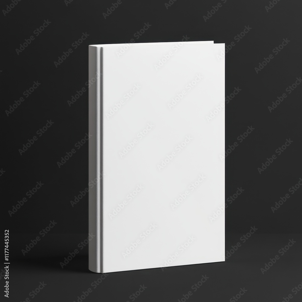 Fototapeta premium A minimalist white book standing against a dark background, emphasizing simplicity and elegance.
