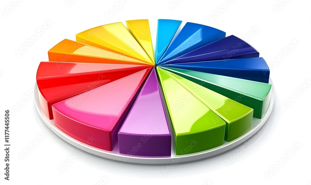 Obraz premium Colorful circular chart showing segments of a whole.
