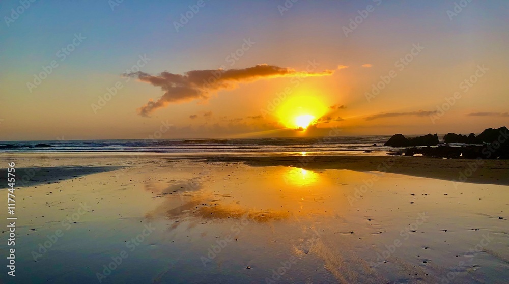 Fototapeta premium sunset over the sea