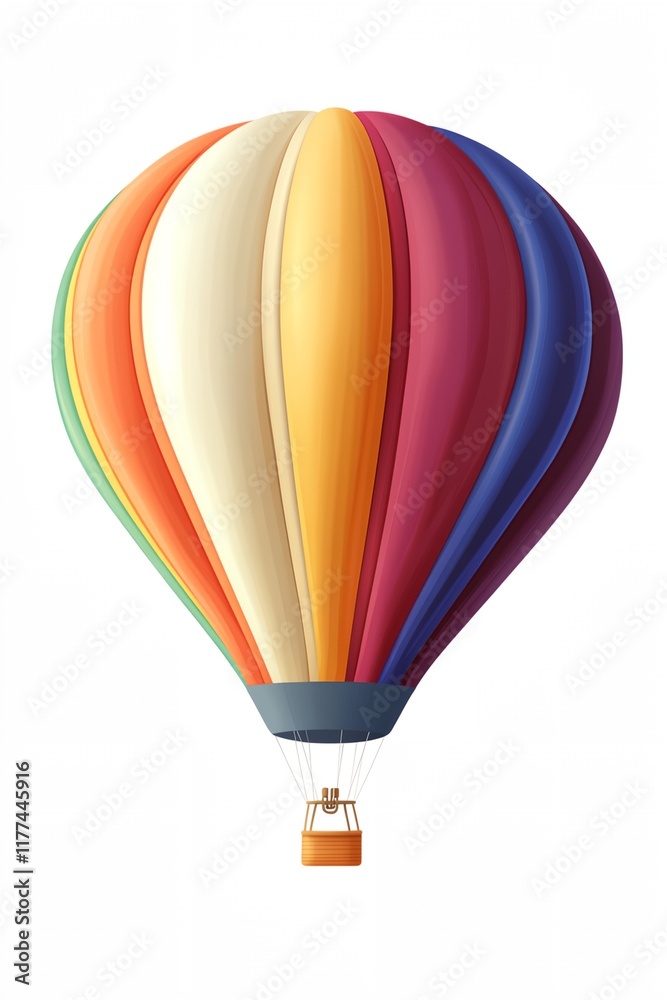 Fototapeta premium A colorful hot air balloon with a blue and orange balloon on top