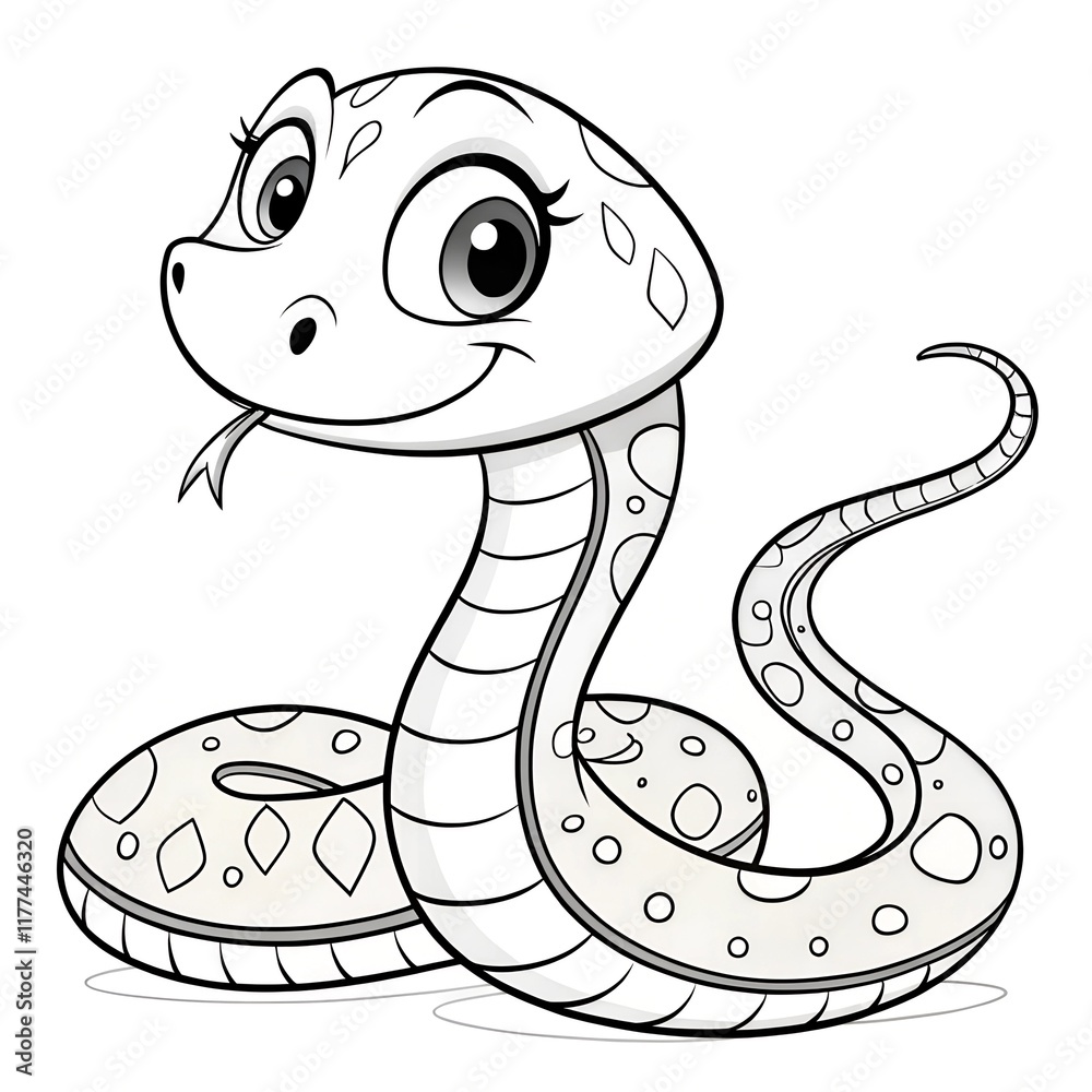 Fototapeta premium Cute snake Cartoon isolated on white background