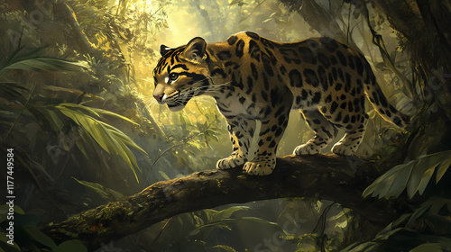 Native to the himalayan foothills in india, the clouded leopard (neofelis nebulosa) is designated as vulnerable by the iucn red list. Foothill. Illustration photo