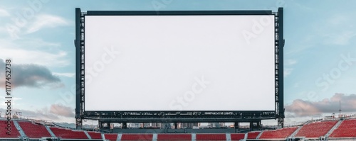 Empty stadium screen ready for upcoming event or sports game.