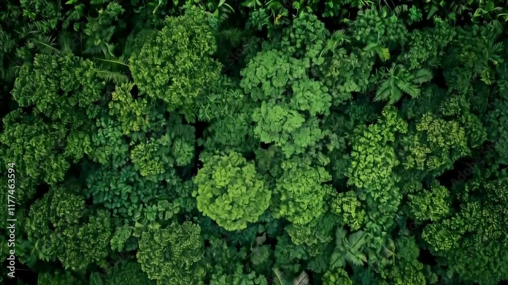 Aerial view of lush green forest canopy. Aerial view of lush green forest canopy.