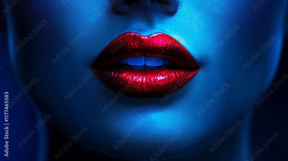 Obraz premium Artistic lips close-up for dental aesthetics concept