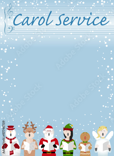 Christmas carol service poster with room for text